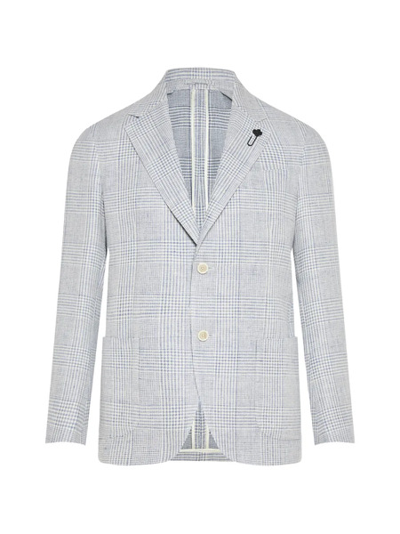  Lardini Checked Single-breasted Blazer - Grey 