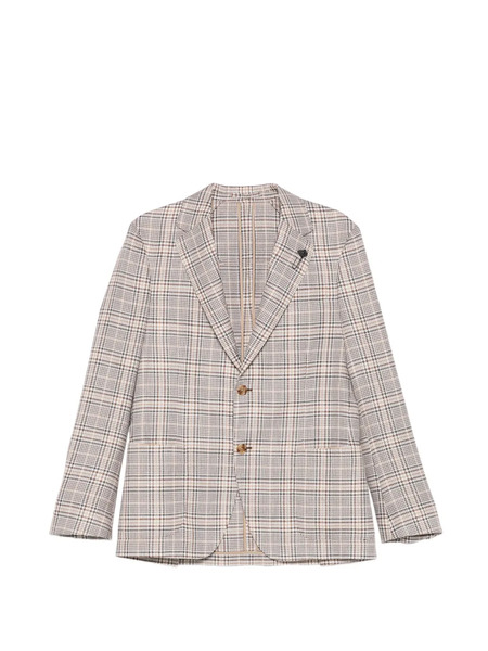  Lardini Checked Single-breasted Jacket - Neutrals 