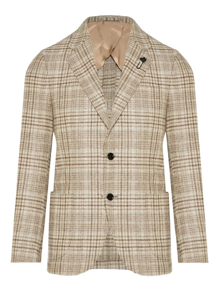  Lardini Checked Two-button Blazer - Neutrals 