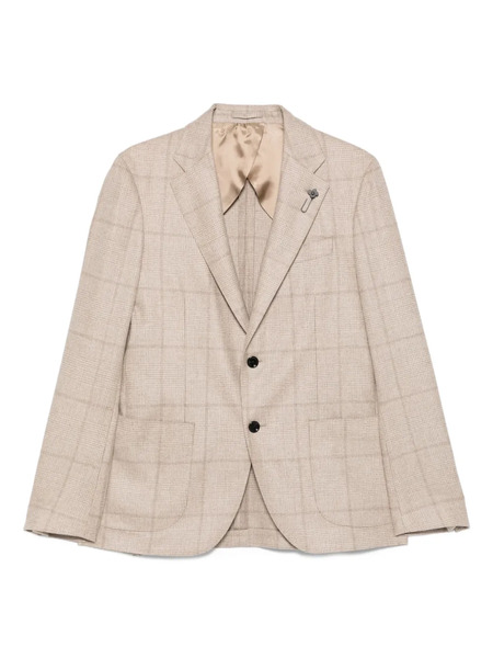  Lardini Checked Two-button Jacket - Neutrals 