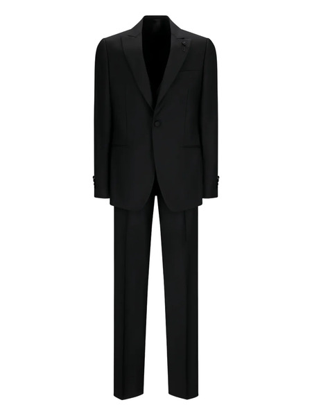  Lardini Cotton Single-button Suit - Black 