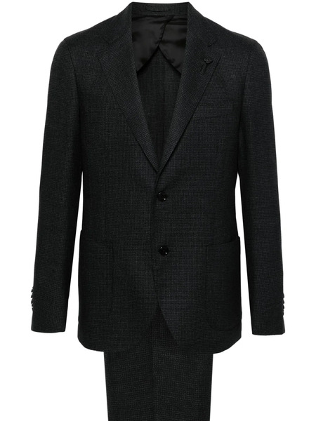  Lardini Dogtooth Suit - Black 