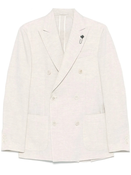 Lardini Double-breasted Blazer - Neutrals 