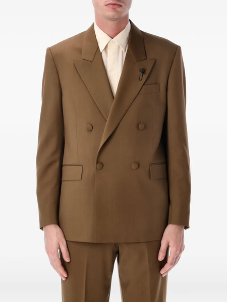  Lardini Double-breasted Four-button Jacket - Brown 