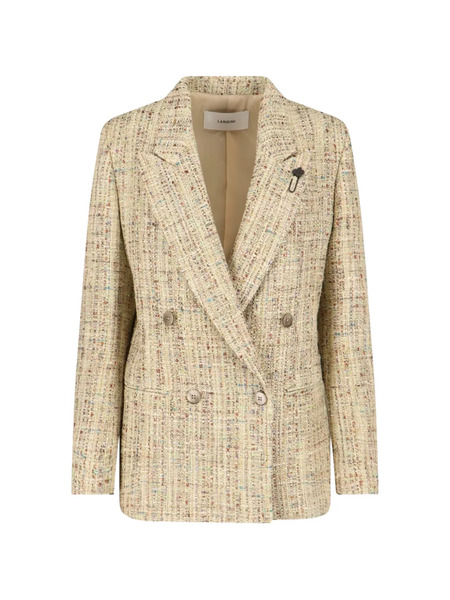  Lardini Double-breasted Textured Blazer - Neutrals 