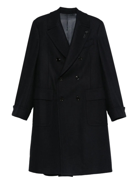  Lardini Double-breasted Wool Coat - Blue 