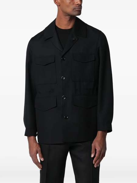  Lardini Flap-pocket Shirt Jacket - Black 