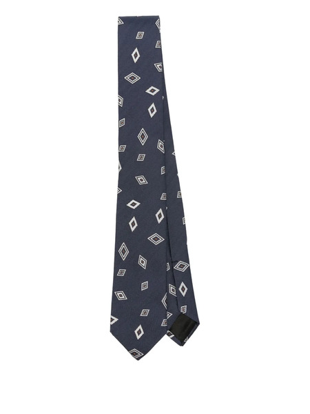  Lardini Geometric-pattern Silk Tie - Blue 