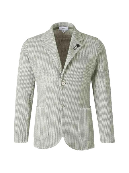 Lardini Herringbone Single-breasted Blazer - Green 