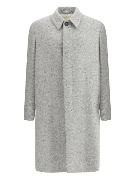  Lardini Herringbone Single-breasted Coat - Grey 