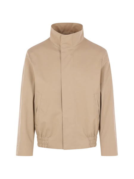  Lardini High-collar Logo Bomber Jacket - Neutrals 