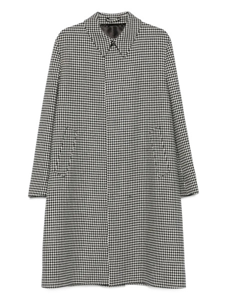  Lardini Houndstooth Wool Coat - White 