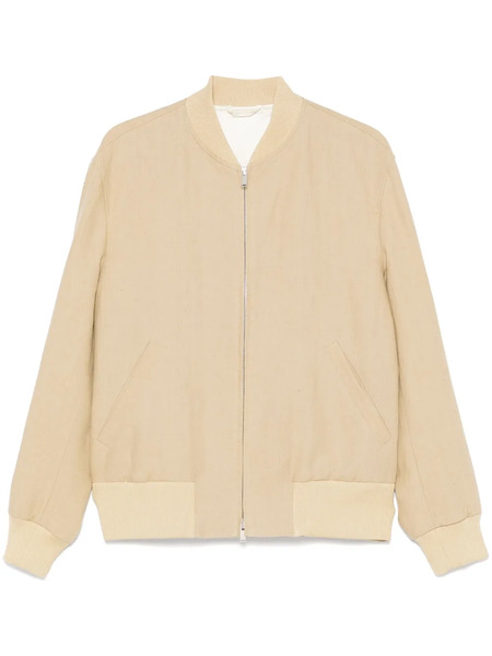 Lardini Linen Bomber Jacket - Neutrals 