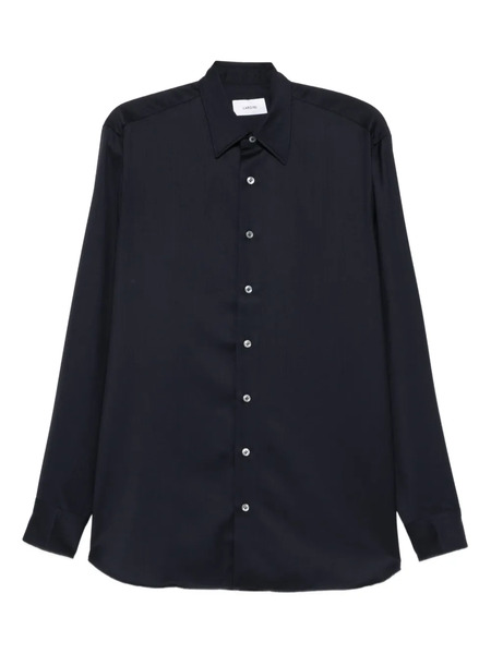  Lardini Long-sleeve Wool Shirt - Blue 