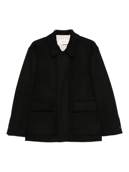  Lardini Patch-pocket Collared Coat - Black 