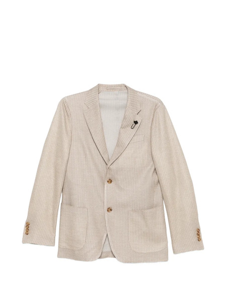  Lardini Patterned Button Blazer - Neutrals 