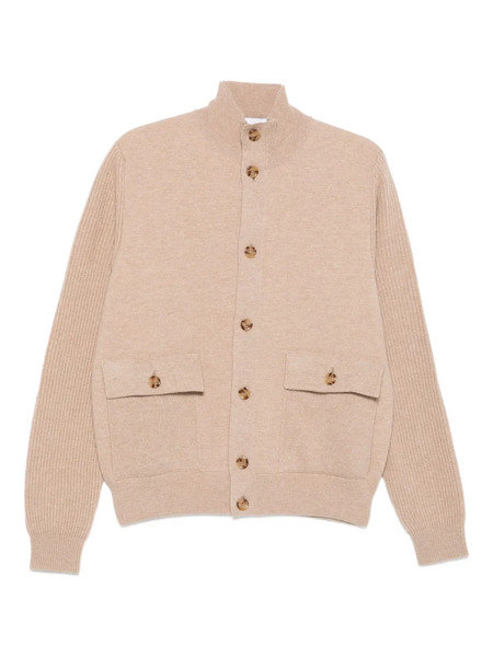  Lardini Ribbed-cuff Cardigan - Neutrals 