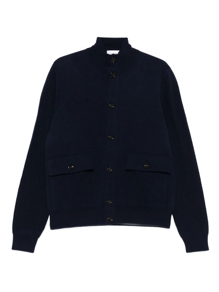  Lardini Ribbed-panel Button Cardigan - Blue 