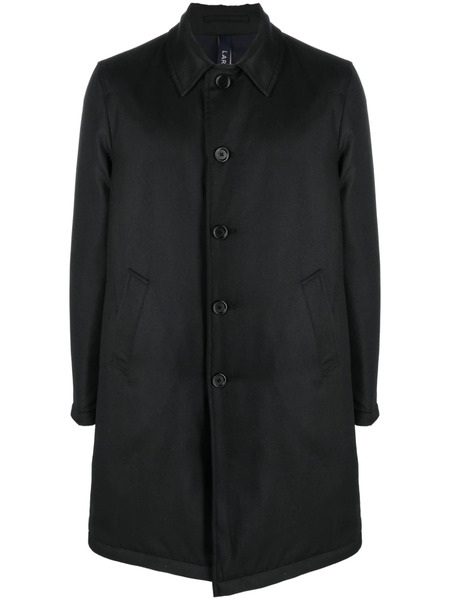  Lardini Single-breasted Wool Coat - Black 