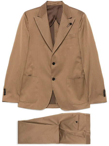  Lardini Striped Suit - Brown 