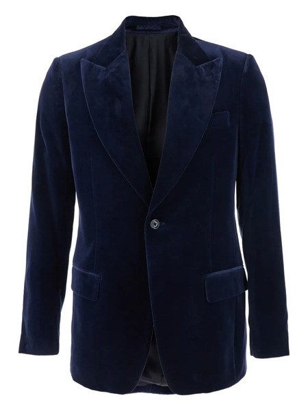  Lardini Velvet Single-button Blazer - Blue 