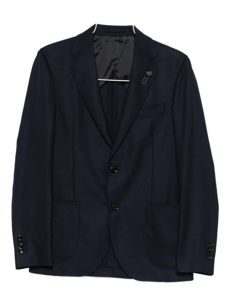  Lardini Virgin Wool Single-breasted Blazer - Blue 