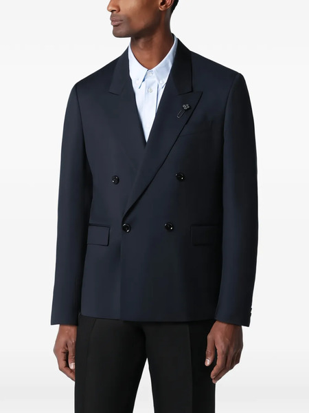  Lardini Wool Double-breasted Jacket - Blue 