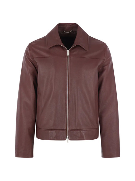  Lardini Zip-up Leather Jacket - Red 