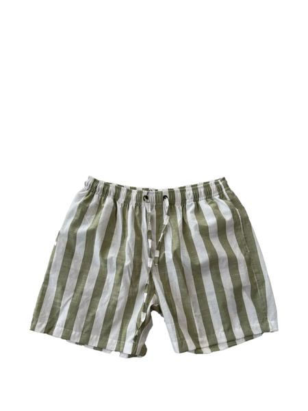  Last Call For Striped Drawstring Shorts - Green 