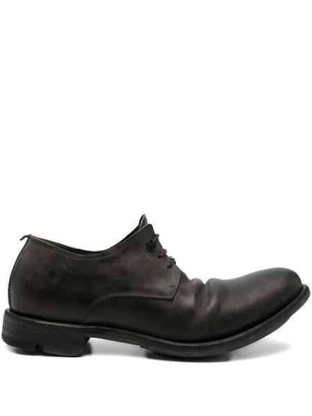  Layer Zero Lace-up Leather Derby Shoes - Grey 