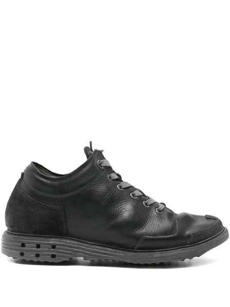  Layer Zero Leather Panelled Sneakers - Black 