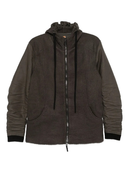  Layer Zero Panelled Hooded Jacket - Brown 