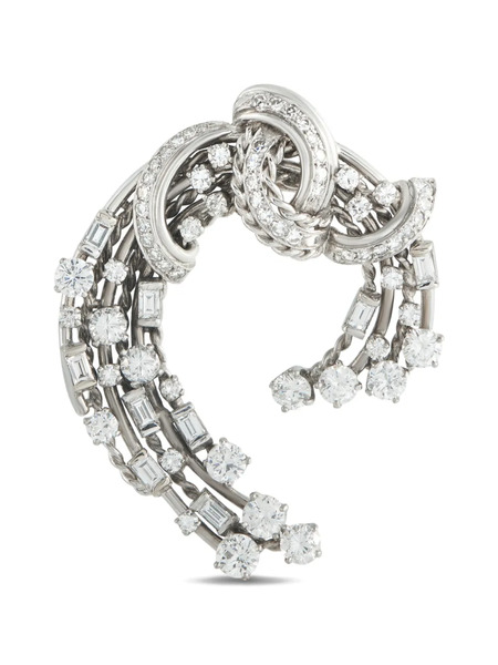  Lb Exclusive Diamond Geometric Brooch - Silver 
