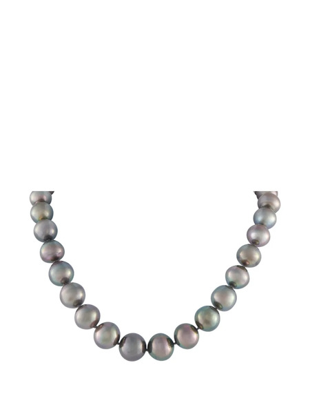  Lb Exclusive Lb Exclusive 18k White Gold 4.0 Ct Diamond And Tahitian Pearl Necklace Mf47-022026 - Grey 