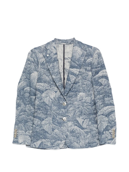  L.b.m. 1911 Floral-jacquard Single-breasted Blazer - Blue 