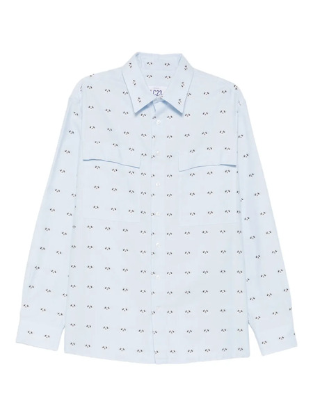  Lc23 Chest-pocket Patterned Shirt - Blue 