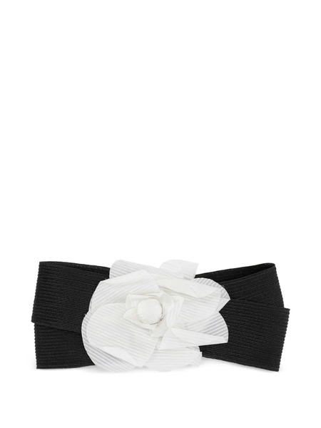  Le Chapeau Flower Elasticated Belt - Black 