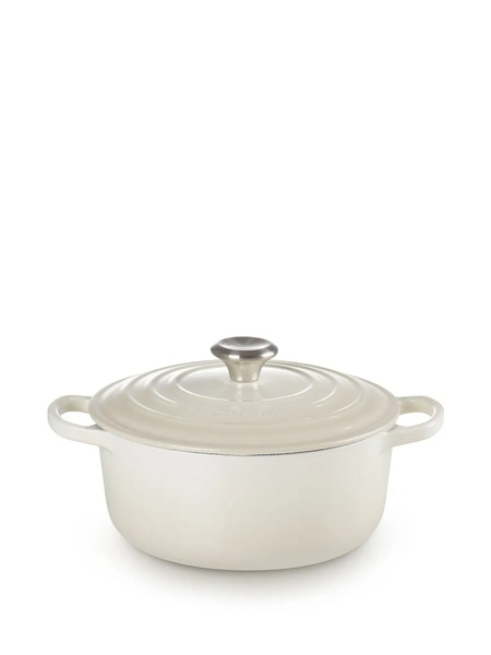  Le Creuset Cast Iron Cocotte - White 
