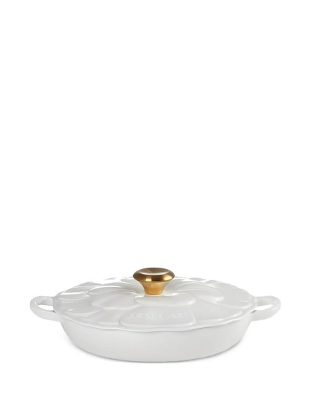  Le Creuset Low Petal Gold-knob Casserole (26cm) - White 