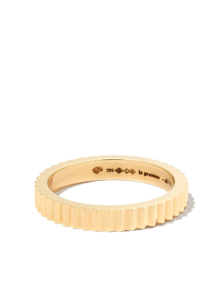  Le Gramme 18kt Yellow Gold Guilloche 4g Ring 