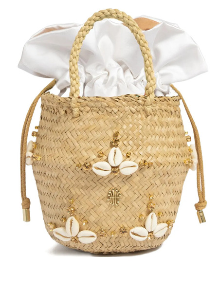  Le Nine Seashell-embellished Bucket Bag - Neutrals 