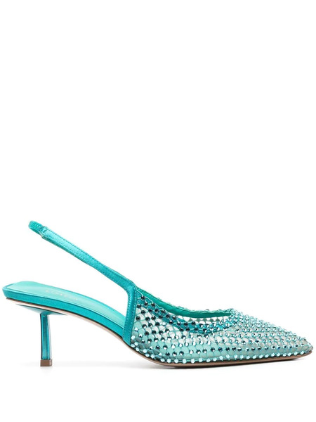  Le Silla Gilda 70mm Slingback Pumps - Blue 