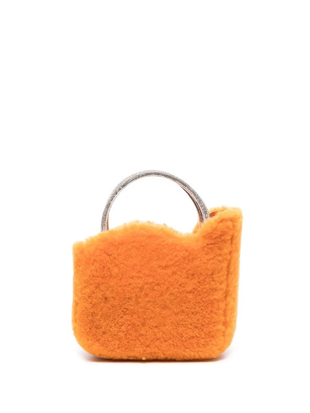  Le Silla Ivy Shearling Micro Bag - Orange 