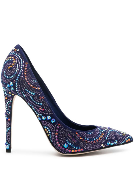  Le Silla 12mm Crystal Embellished Suede Pumps - Blue 