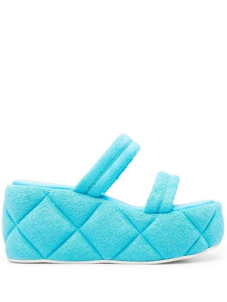  Le Silla Quilted-effect Platform Sandals - Blue 