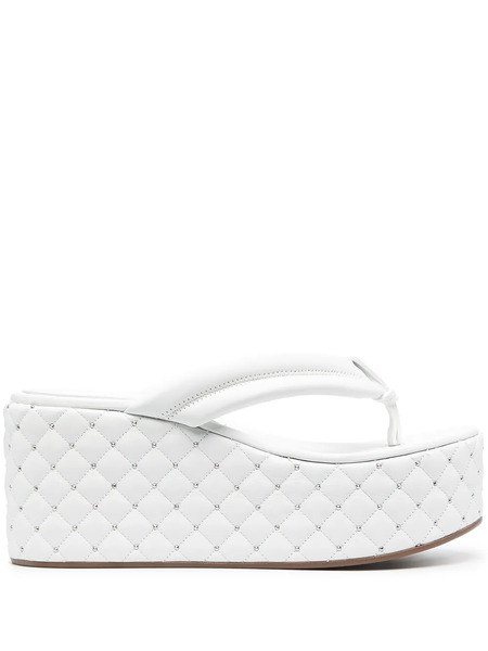  Le Silla Quilted Platform Sandals - White 