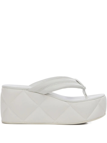  Le Silla Quilted Platform Sandals - White 