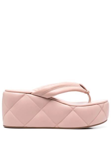  Le Silla Square Quilted Platform Sandals - Pink 