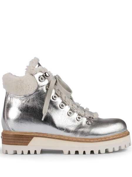  Le Silla St. Moritz Combat Boots - Silver 