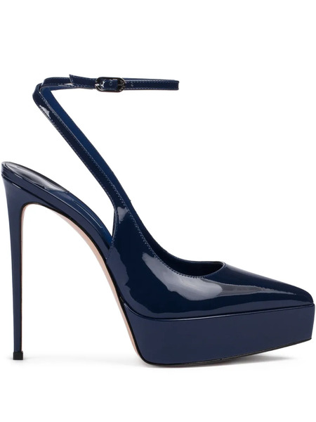  Le Silla Uma Patent Leather Platform Pumps - Blue 